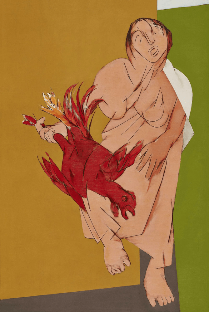 Credits: Tyeb Mehta. Figure With Bird. Architectural Digest.