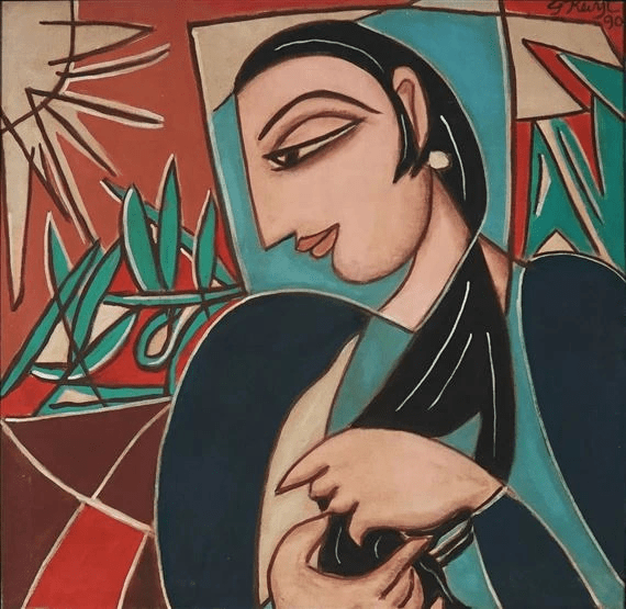 Credits: George Keyt. Solitude. Oil on Canvas. 1990. Mural Art.