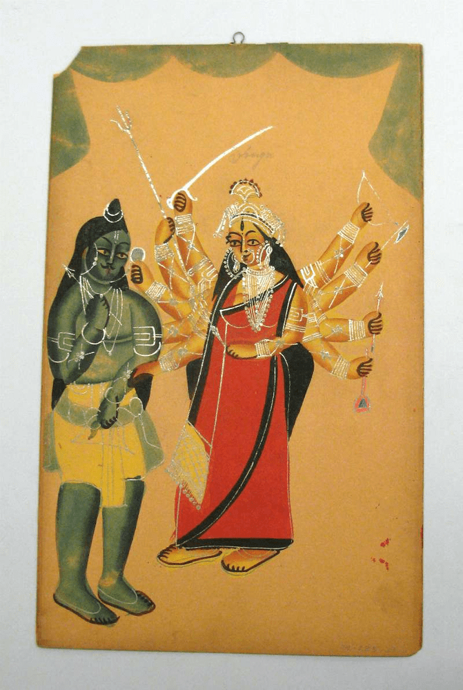 Anonymous. The Deity Shiva, As A Mendicant, Approaches The Martial Goddess Durga. 19th Century. Courtesy: Penn Museum.