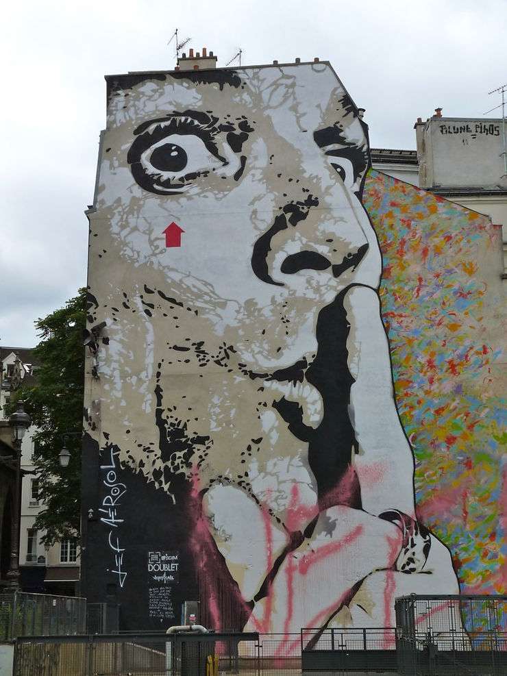  Image(1): The gigantic street art stencil by Jef Aerosol in Paris, France[c][d]