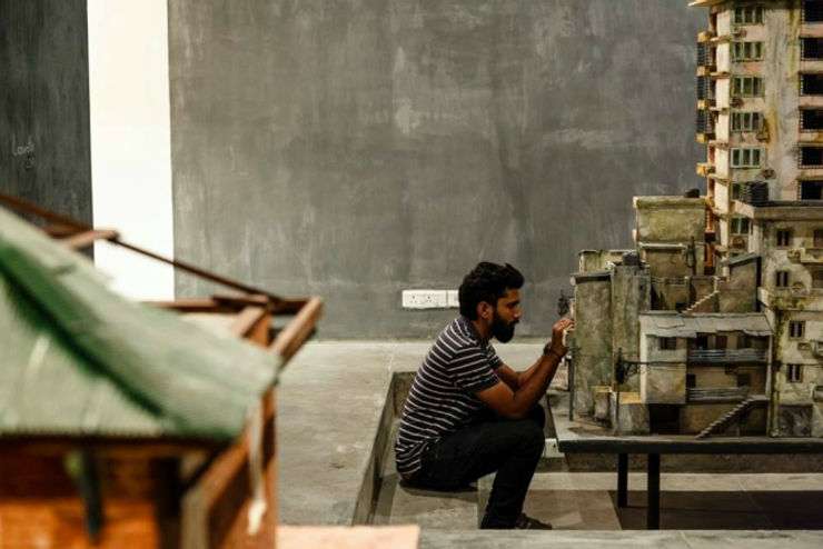 Sahil Naik at the set up of his previous exhibition 'Ground Zero' at Experimenter Hindustan Road