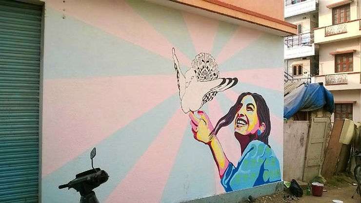 Yelehanka graffiti by students from Srishti. Image credits: LBB Bangalore