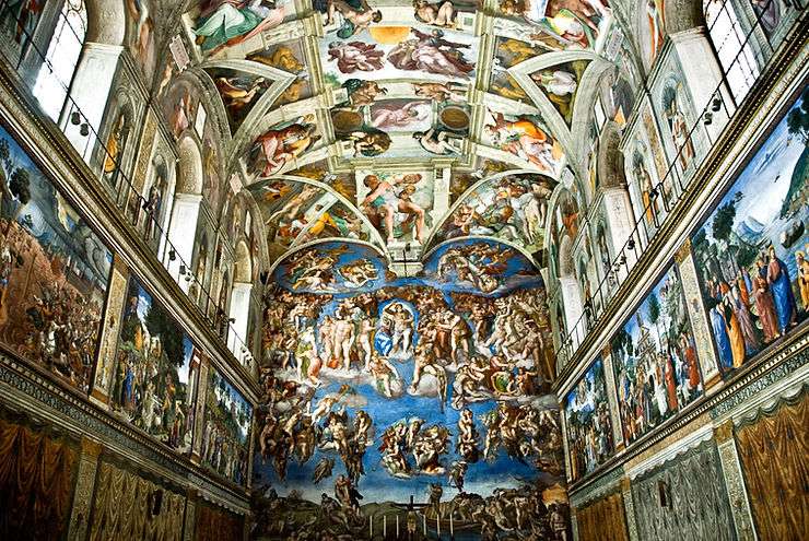 Ceiling of the Sistine Chapel painted by Michelangelo