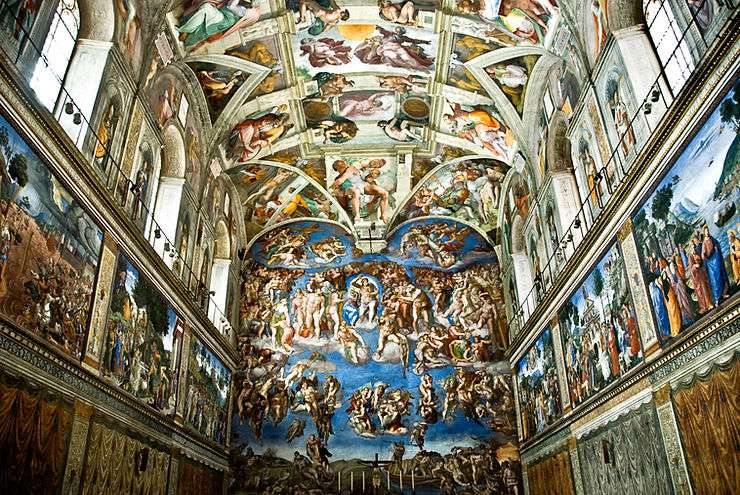 Ceiling of the Sistine Chapel painted by Michelangelo