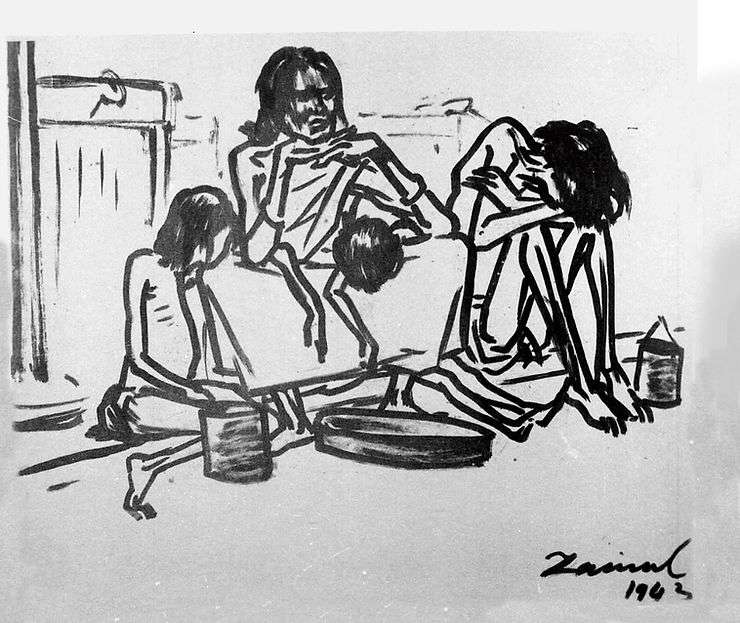 A sketch from Zainul Abedin's 'Famine' series 