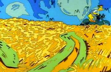 The Simpsons' version of Vincent van Gogh's 'Wheatfield with Crows'