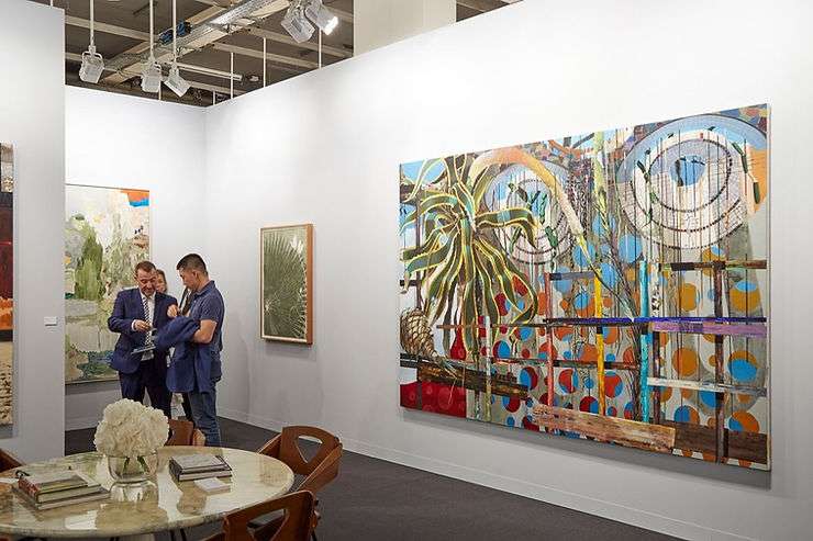 Installation view of a gallery booth at Art Basel, 2017