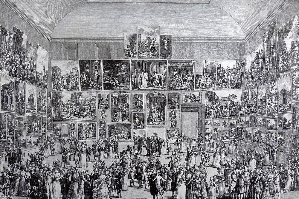 Pietro Antonia Martini. “Exposition au Salon de 1787”. Etching print. 1787. Image courtesy of Wikimedia Commons.